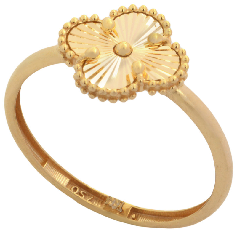 انگشتر طلا 18 عیار زنانه با طرح ونکلیف آرپلز طلای مستجابی مدل T666 سایز 56