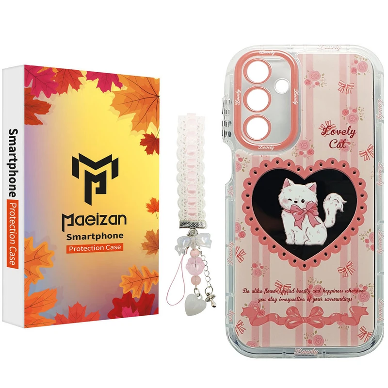 کاور پاییزان مدل CAT01 طرح گربه مناسب برای گوشی موبایل سامسونگ Galaxy S25FE / S24FE به همراه آویز