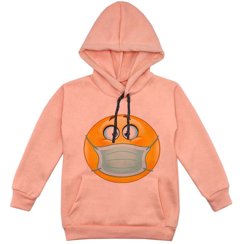 هودی پسرانه مدل ایموجی ماسکدار F174 رنگ گلبهی