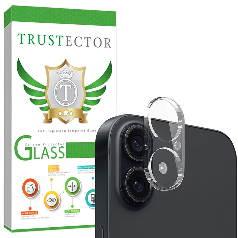 محافظ لنز دوربین شیشه‌ای تراستکتور مدل 3DTR مناسب برای گوشی موبایل اپل iPhone 17