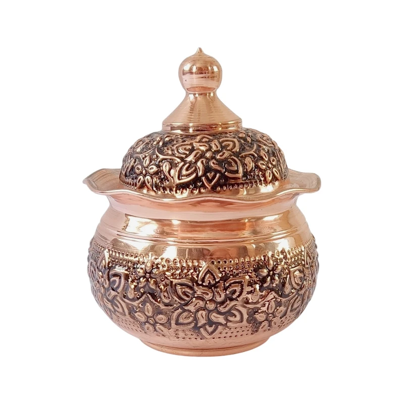 قندان مسی مدل قلم زنی کد ZH445