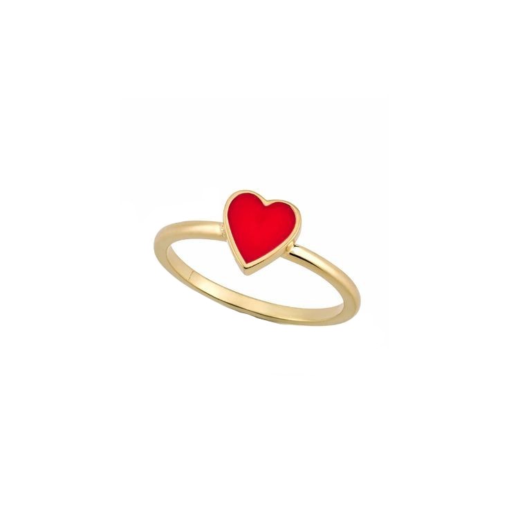  انگشتر طلا 18 عیار زنانه قیراط مدل قلب کد GH5978