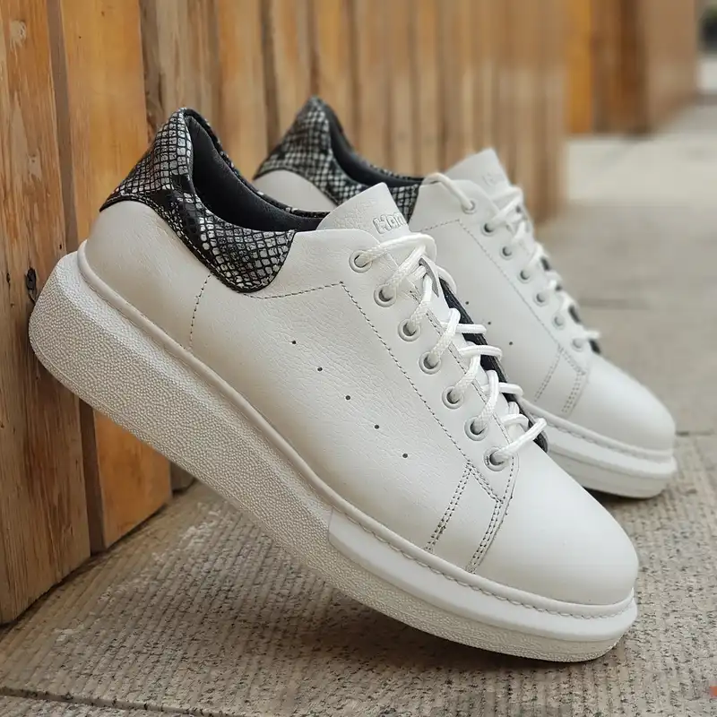 کفش روزمره زنانه مدل چرم طبیعی کد 00128 رنگ سفید