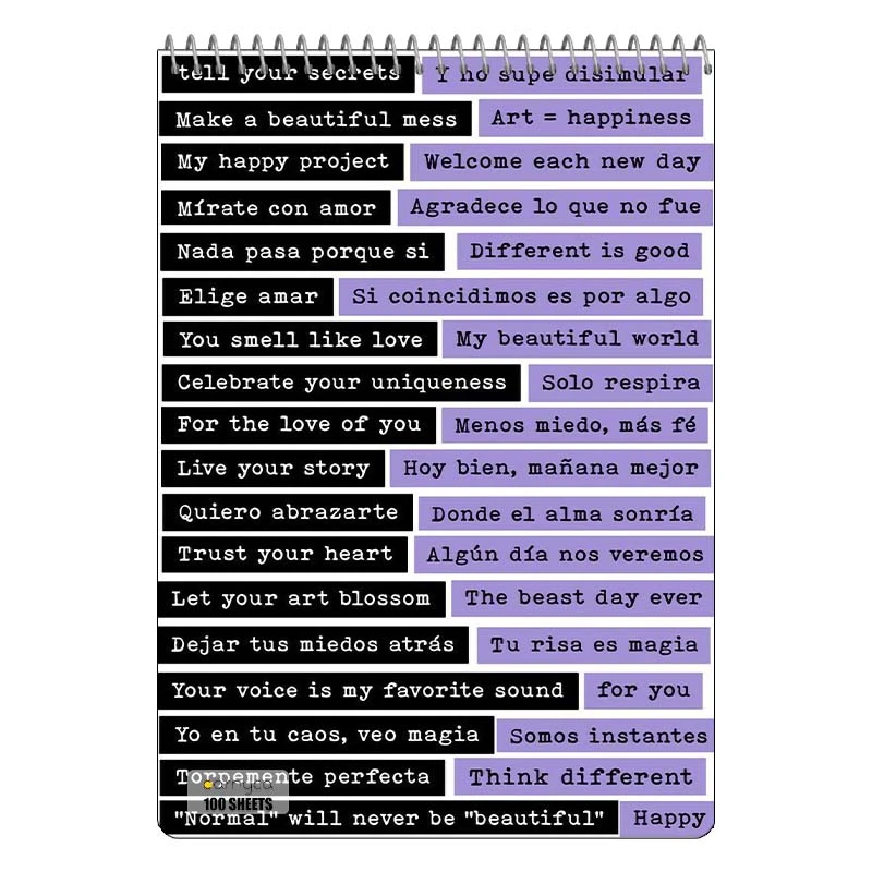 دفتر شطرنجی 100 برگ کارنیکا طرح متون انگلیسی English word کد 12977