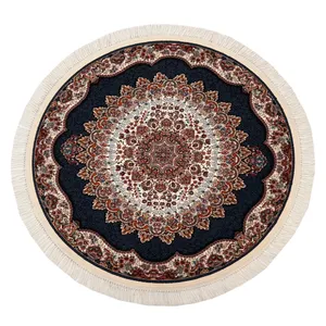 فرش ماشینی فرش مارکت تریتا مدل گرد کد fm700 9 زمینه کرم