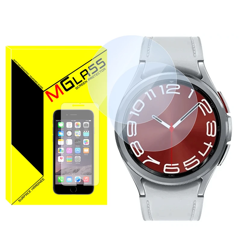 محافظ صفحه نمایش شیشه‌ای ام‌گلس مدل SH-MG مناسب برای ساعت هوشمند سامسونگ Galaxy watch 6 Classic 43mm بسته دو عددی