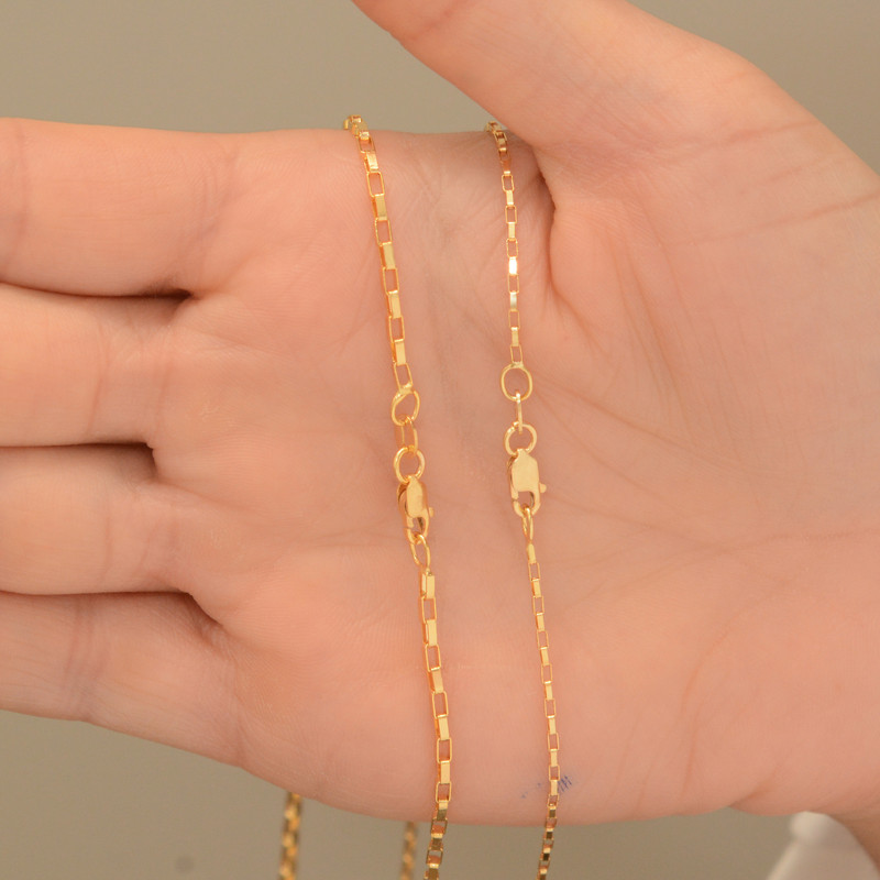 زنجیر طلا 18 عیار زنانه طلای مستجابی مدل آجری  کد 50