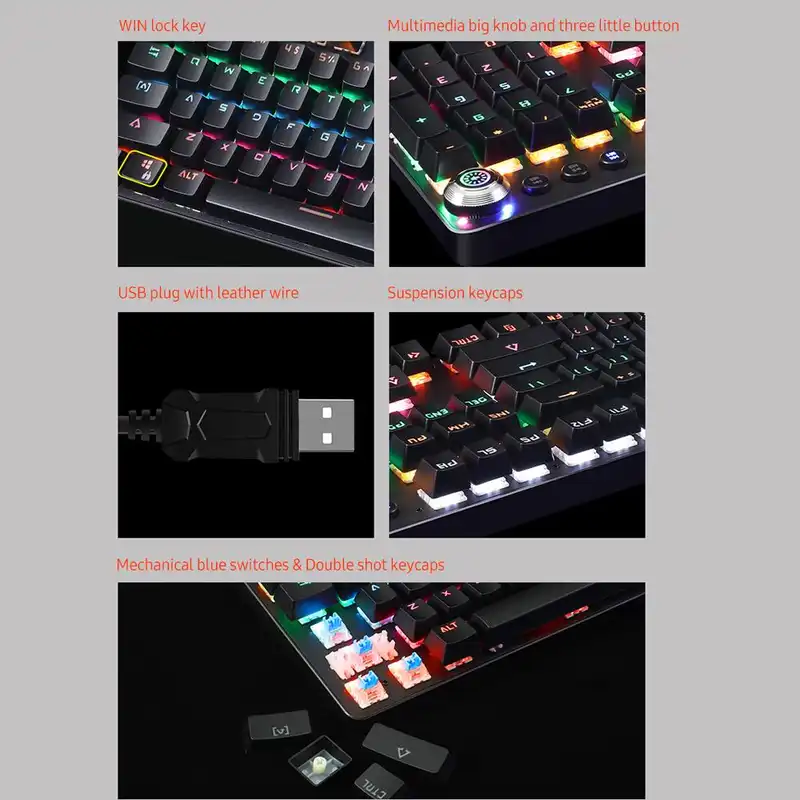 کیبورد مخصوص بازی مدل BAJEAL HJK902