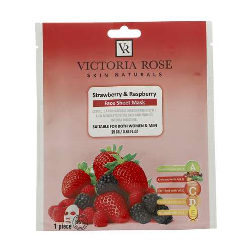 ماسک صورت ویکتوریا رز مدل Strawberry Raspberry حجم 25 میلی لیتر