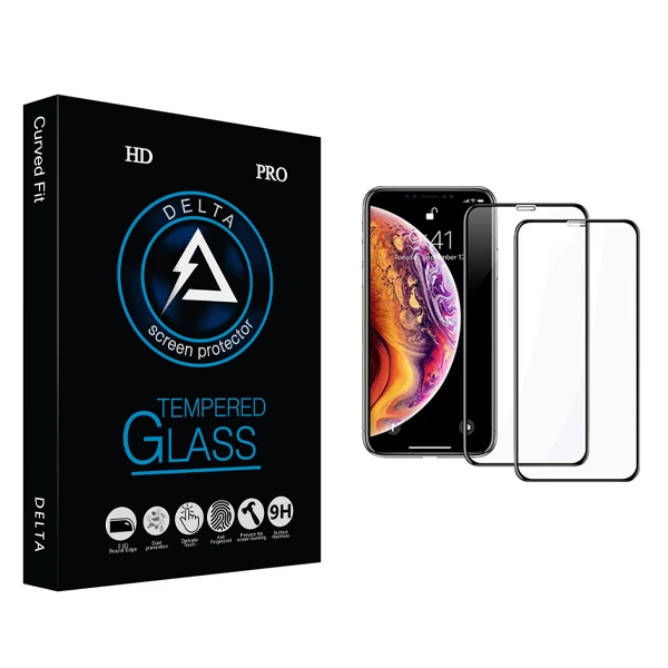 محافظ صفحه نمایش دلتا مدل HD مناسب برای گوشی موبایل اپل iPhone X/XS بسته 2 عددی