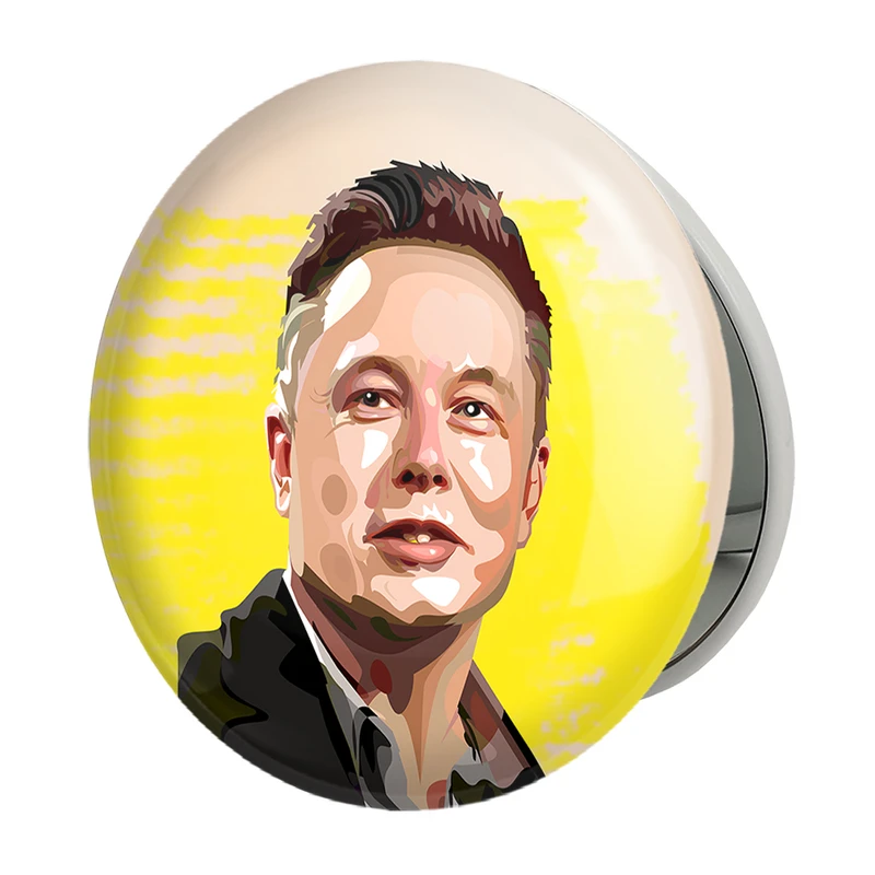 آینه جیبی خندالو طرح ایلان ماسک Elon Musk مدل تاشو کد 10913 