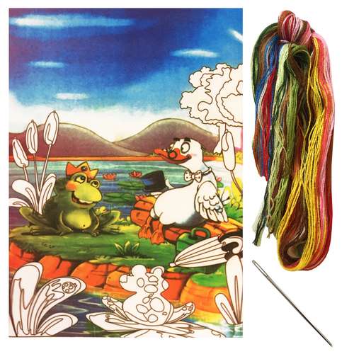 بسته گلدوزی مدل اردک و قورباغه کد 42 مجموعه 3 عددی