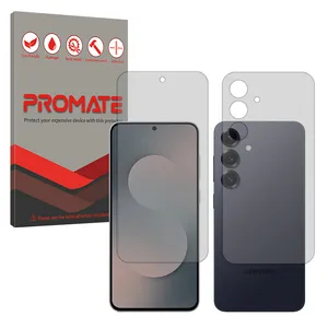 Promate Resistant model transparent screen protector suitable for Samsung Galaxy S25 FE Mobile phone along with the back protector