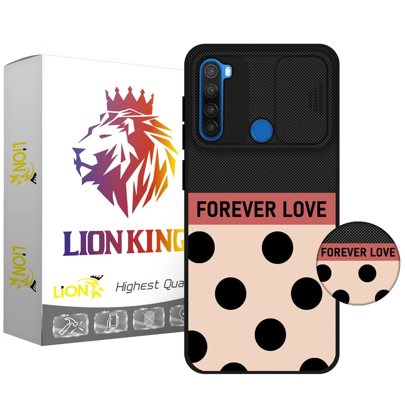 کاور لاین کینگ مدل FOREVER LOVE مناسب برای گوشی موبایل  شیائومی Redmi Note 8 به همراه پایه نگهدارنده