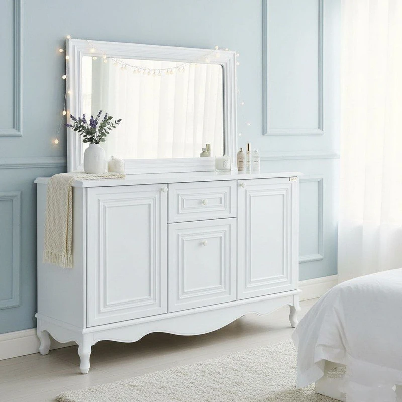 عکس شماره 4 : آینه و کنسول آرچین چوب طول 140 سانتی متر مدل کلاسیک پایه چوبی