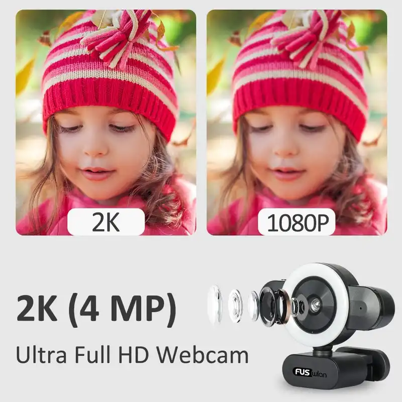 وب کم فوس لان مدل 2K Streaming with Ring Light