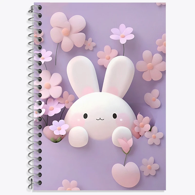 دفتر زبان 50 برگ خندالو مدل سه خط طرح خرگوش کیوت کد N3501