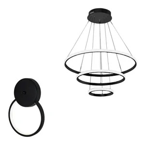 چراغ دیواری و لوستر 3 حلقه چشمه نور کد L6345/3H+6373/H