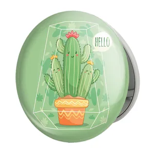 آینه جیبی خندالو طرح کاکتوس مدل تاشو کد 5302 