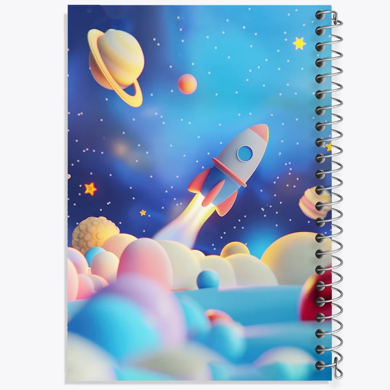 دفتر شطرنجی 50 برگ خندالو طرح فضاپیما کد N2252