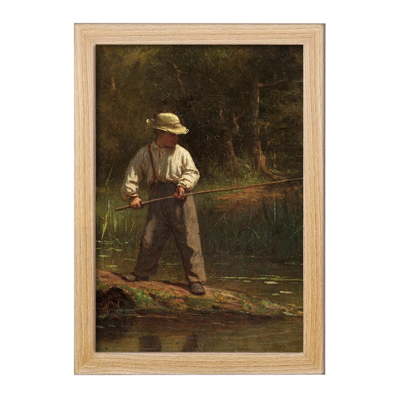 تابلو خندالو مدل نقاشی پسر ماهیگیر اثر ایستمن جانسون کد F12265