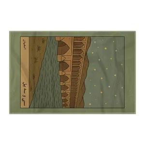 کاغذ کادو ترمه طراحان ایده مدل کارت سی و سه پل اصفهان کد map1505 سایز 57x37 سانتی متر