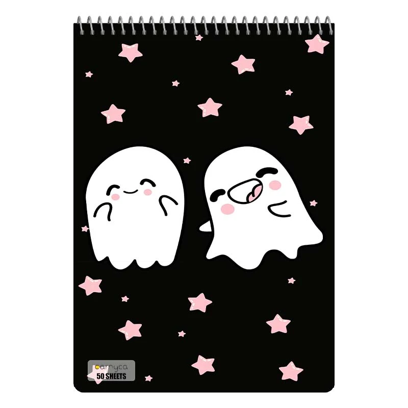 دفتر نقاشی 50 برگ سیمی کارنیکا طرح روح کیوت Cute Ghost کد 20505