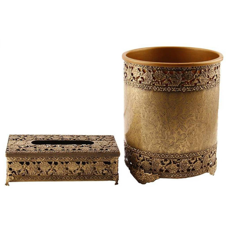 ست سطل و جای دستمال کاغذی دیانا مدل گرد 8A ست سطل و جای دستمال کاغذی دیانا مدل گرد 8A