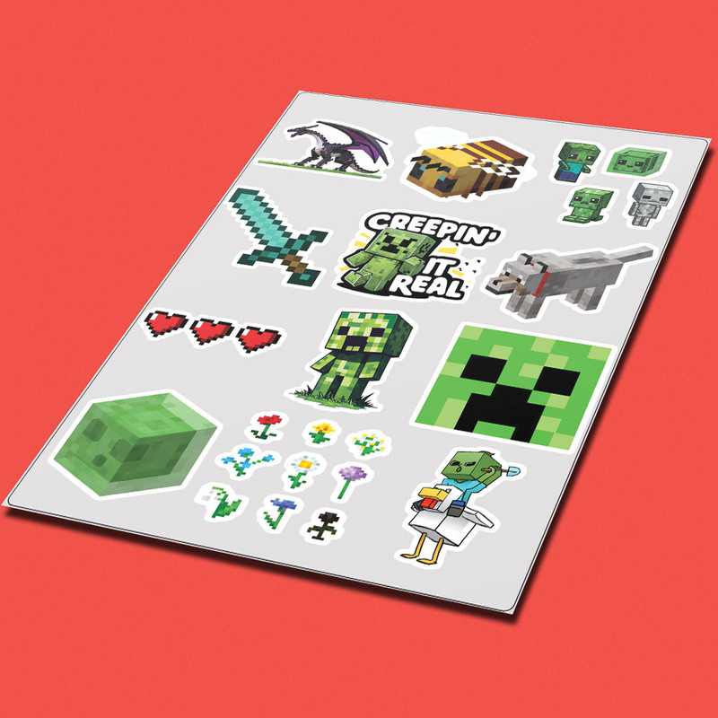 استیکر لپ تاپ طرح ماینکرفت کد minecraft-111 مجموعه 12 عددی