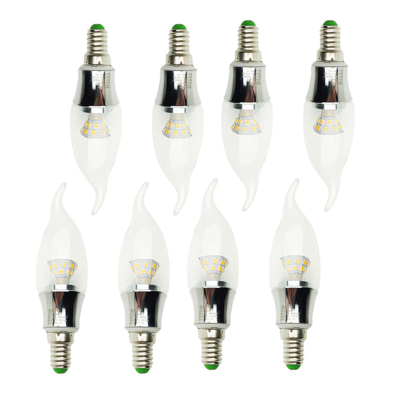لامپ ال ای دی 5 وات زد اف آر مدل شمعی اشکی پایه E14 بسته 8 عددی