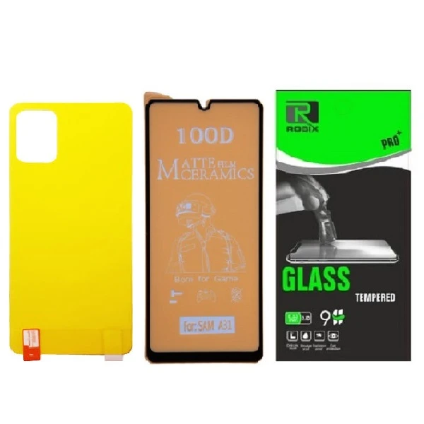 محافظ صفحه نمایش مات روبیکس مدل CR-A31 مناسب برای گوشی موبایل سامسونگ Galaxy A31 به همراه محافظ پشت گوشی
