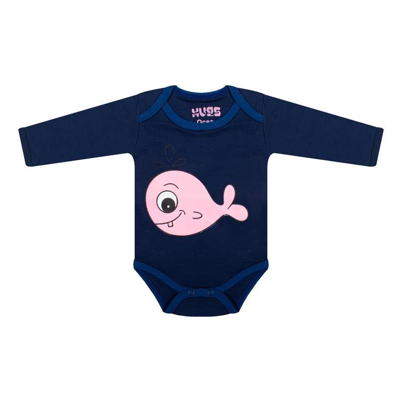 بادی آستین بلند نوزادی هاگز طرح Ocean کد HS49