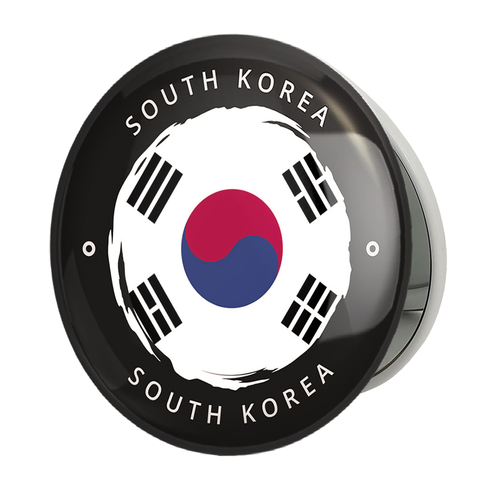 آینه جیبی خندالو طرح پرچم کره جنوبی مدل تاشو کد 20554 