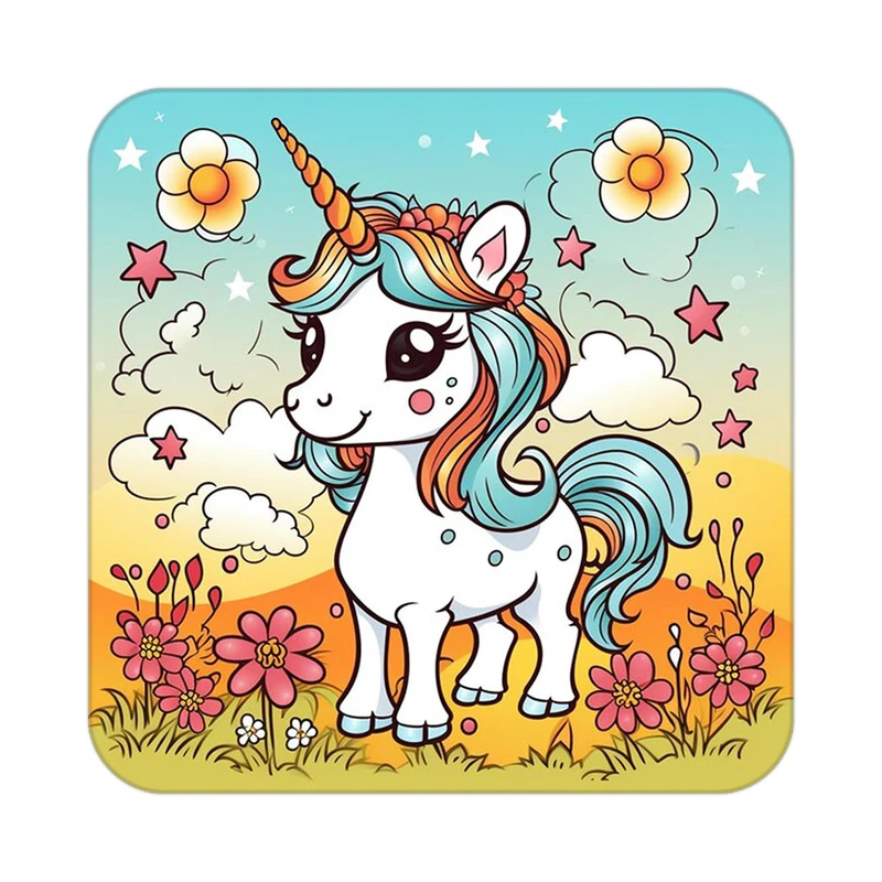 زیر لیوانی کاکتی طرح اسب تک شاخ و یونیکورن مدل mp29759