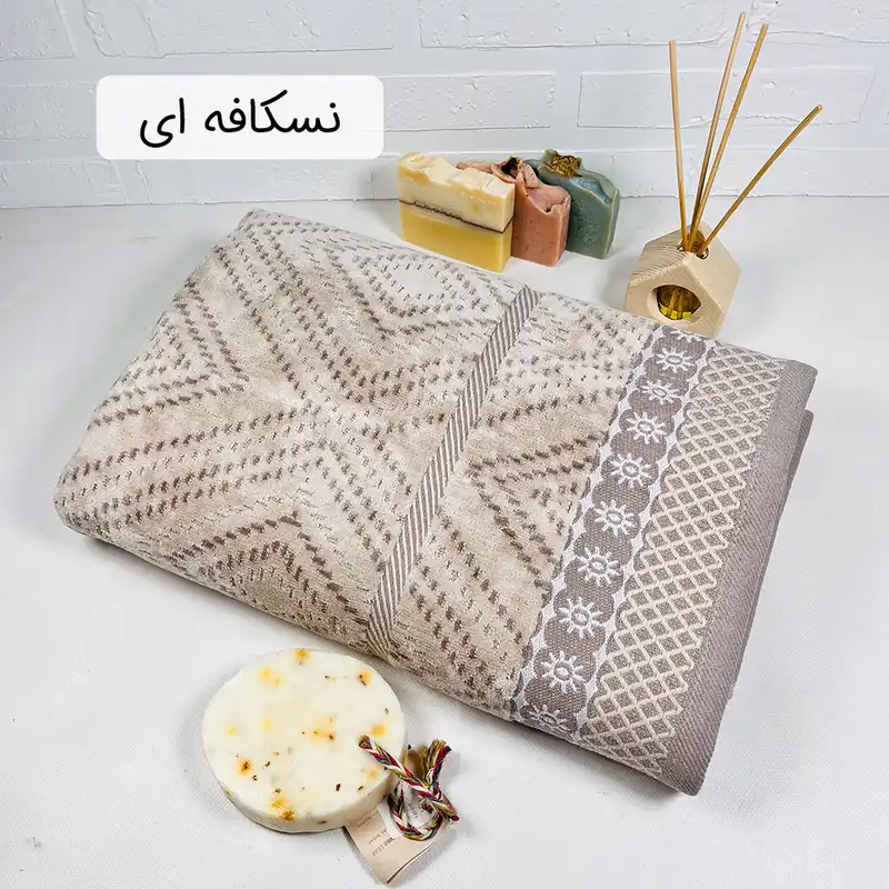 حوله حمام طرح لیدیا 2025 سایز 100×150 سانتی متر