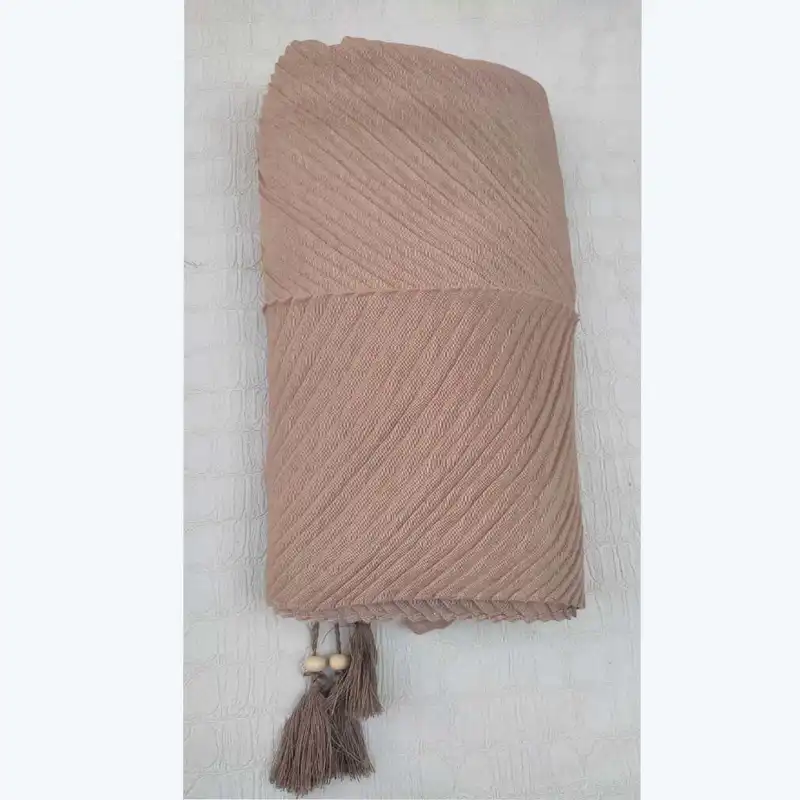 شال زنانه مدل نخی پلیسه مجلسی منگوله دار کد lo900