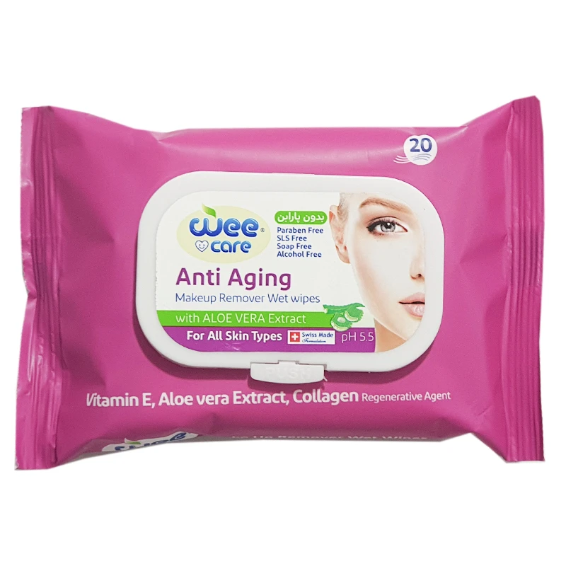 دستمال مرطوب وی کر مدل New Anti Aging بسته 20 عددی