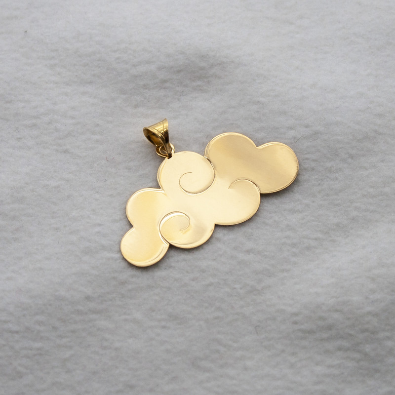 آویز گردنبند طلا 18 عیار زنانه دُرج طرح ابر مدل DP72