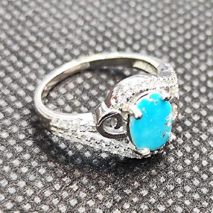 انگشتر نقره زنانه مدل سنگ فیروزه نیشابور کد 6627 انگشتر نقره زنانه مدل سنگ فیروزه نیشابور کد 6627