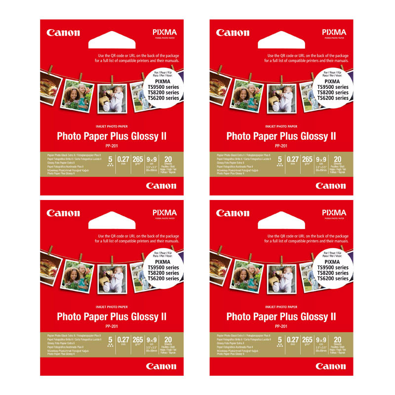 کاغذ فتوگلاسه کانن کد 201 سایز 9×9 بسته 80 عددی