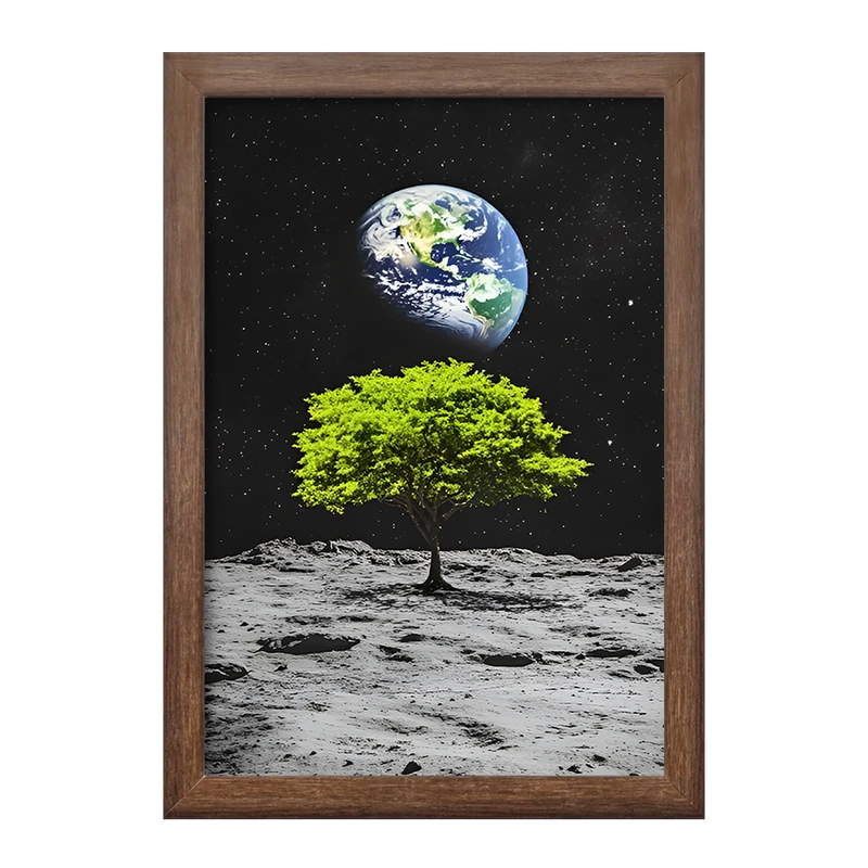 تابلو خندالو طرح درخت و کره زمین کد F12097