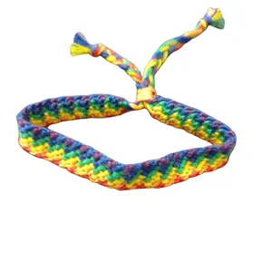 دستبند مردانه مدل دوستی بافت رنگین کمانی