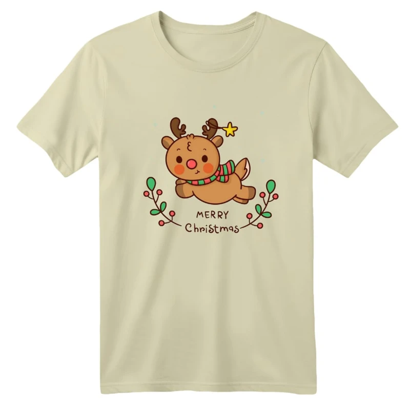 تی شرت آستین کوتاه بچگانه مدل گوزن کریسمس کد 10