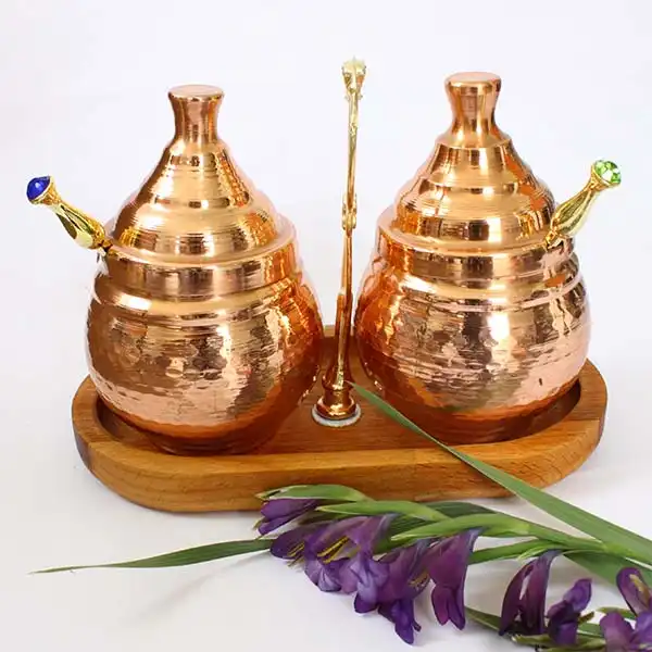 ظرف مسی مدل چکشی کد ZH233 مجموعه 5 عددی