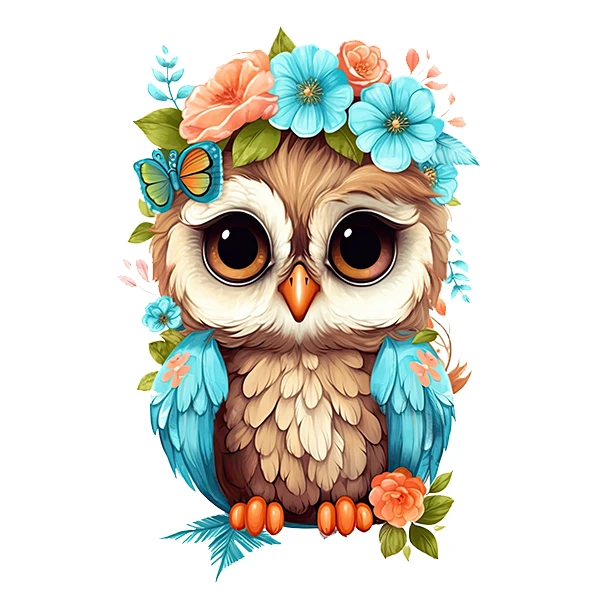 استیکر پارچه و لباس پاد آفرین طرح جغد بامزه کد 3521