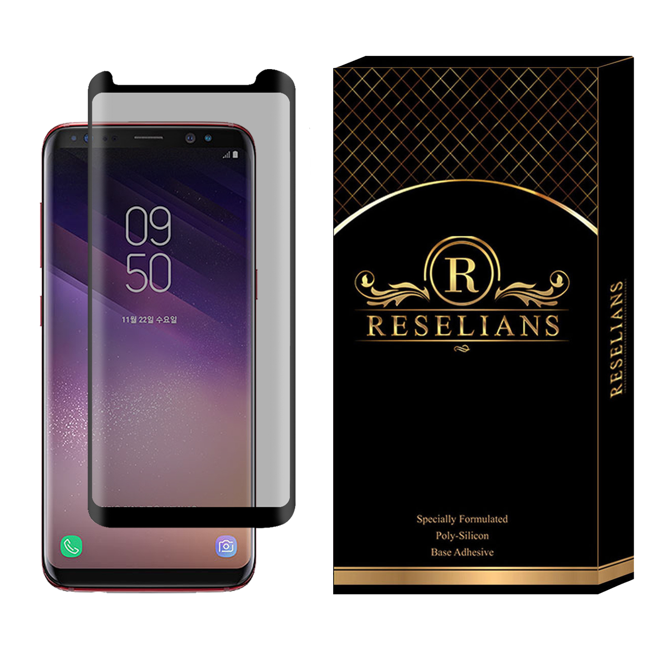 محافظ صفحه نمایش حریم شخصی رزلیانس مدل RPS مناسب برای گوشی موبایل سامسونگ Galaxy S8