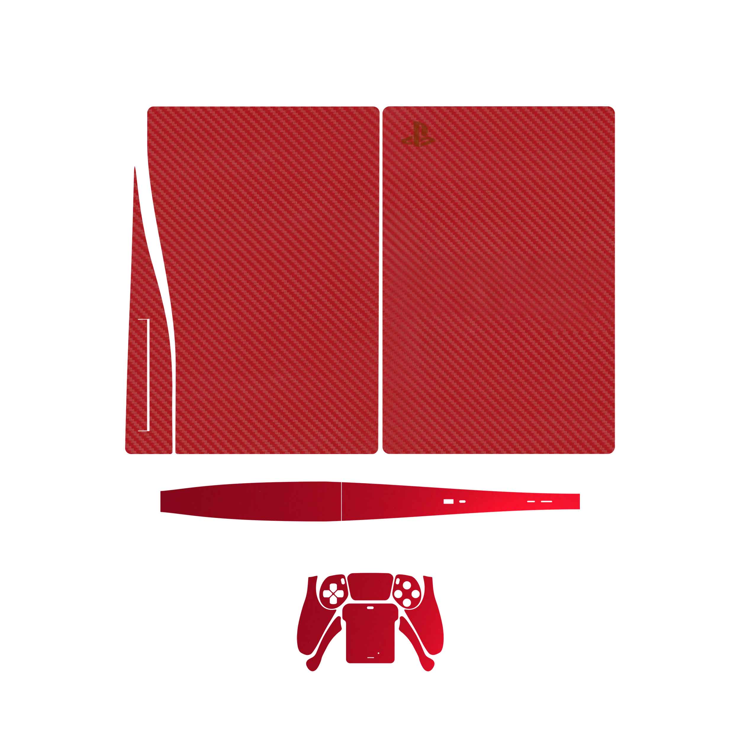برچسب کنسول و دسته بازی PS5 ماهوت مدل Red_Fiber_Matte_Warm_Red