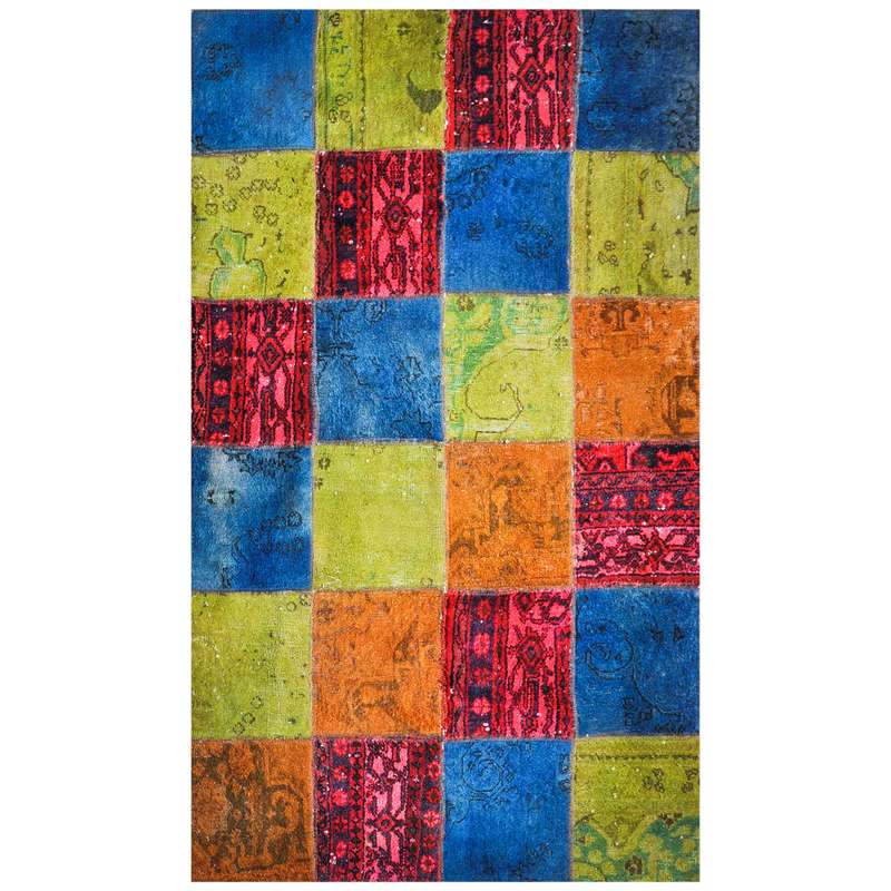 کلاژ فرش دستبافت دو متری امیرخیز مدل تکه دوزی کد 104877