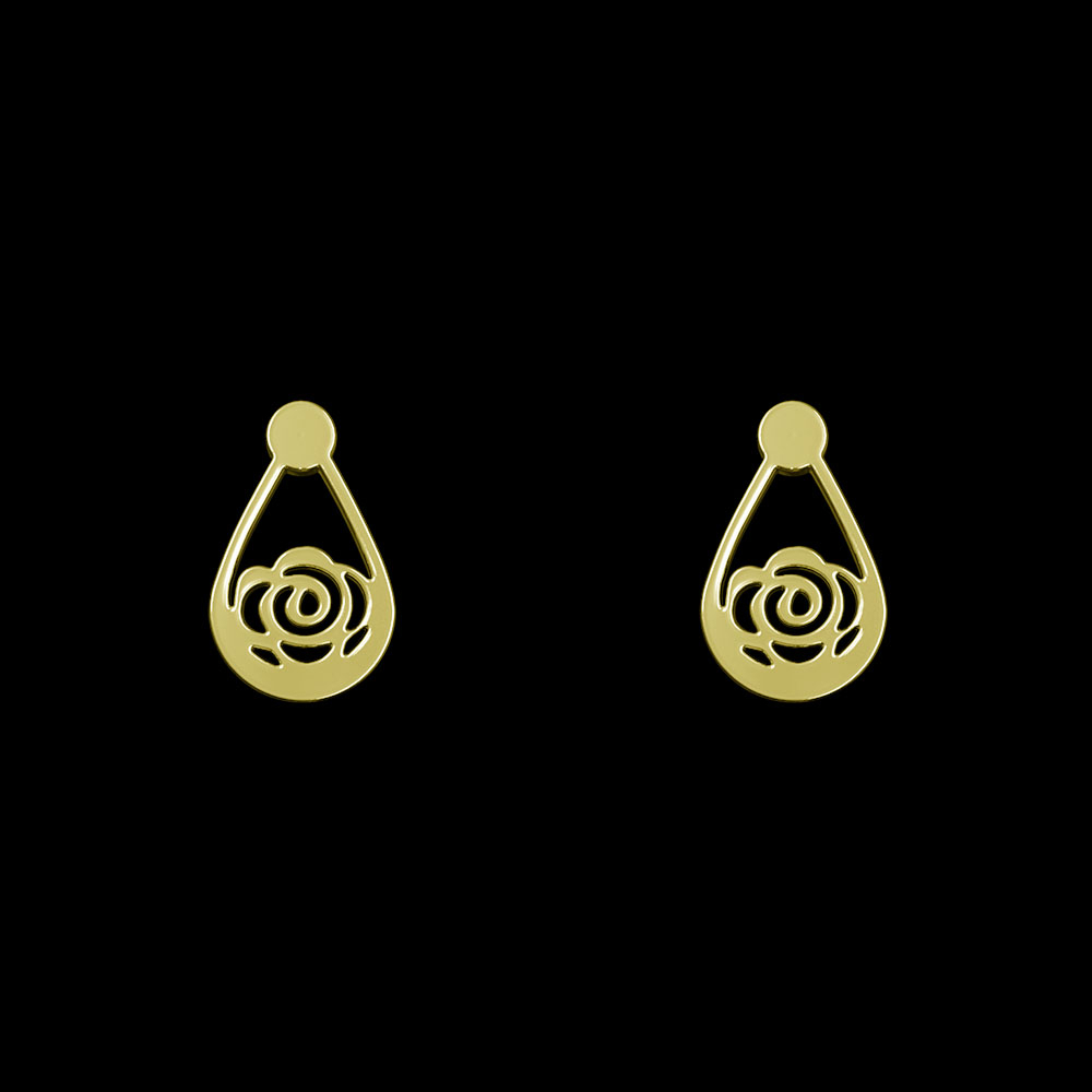 گوشواره طلا 18 عیار زنانه مدوپد مدل گل کد GA1-10342