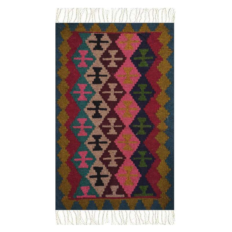 گلیم دستبافت نیم متری مدل آذربایجان کد 15